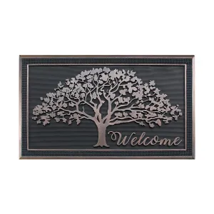 A1HC 100% Rubber Front Door Mat. All Season Large Size. Thin Profile Heavy Duty Doormat for Indoor Outdoor Use
