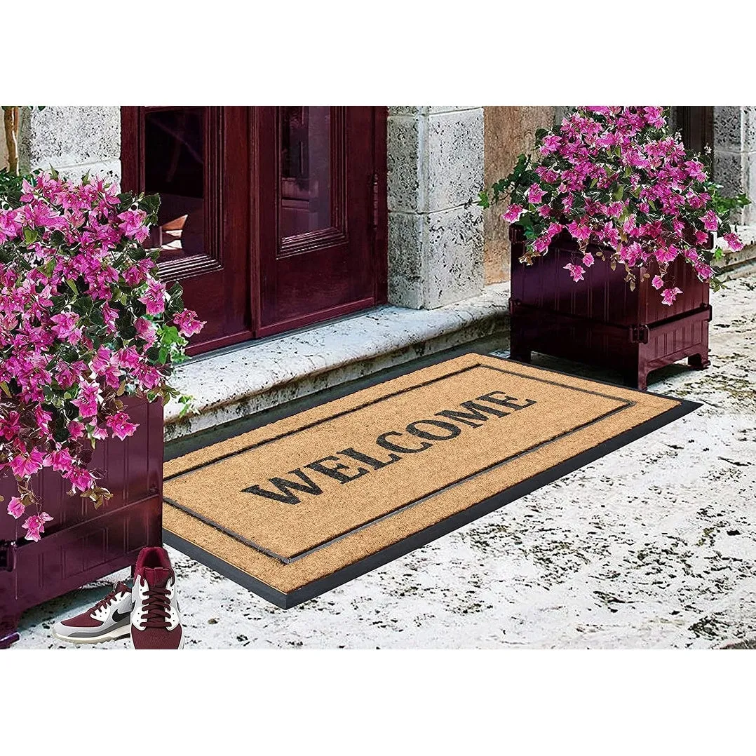 A1HC Entrance Door Mats. 24 x 48. Durable Large Outdoor Rug. Rubber Backed Heavy Non-Slip Welcome Doormat - 24 X 48