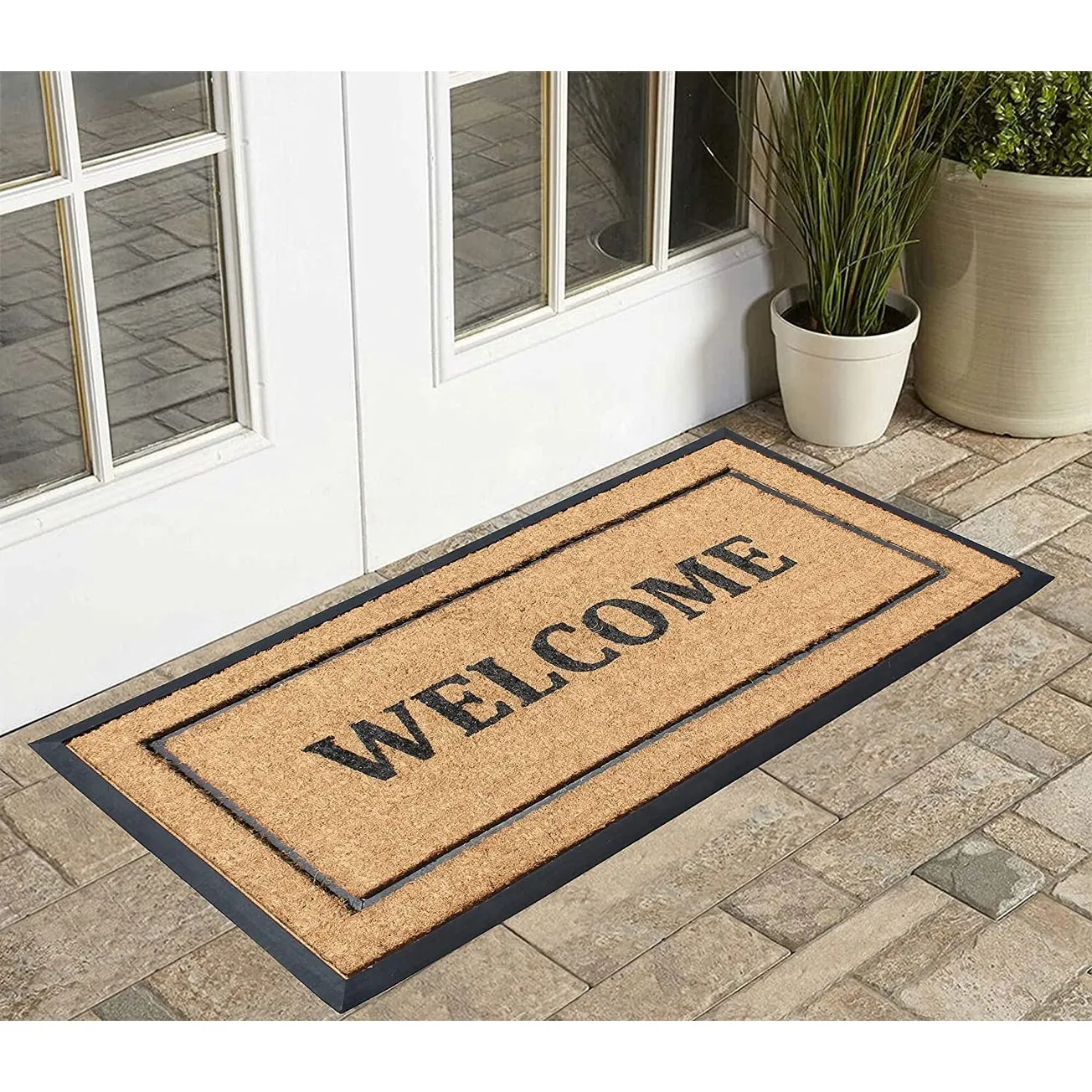 A1HC Entrance Door Mats. 24 x 48. Durable Large Outdoor Rug. Rubber Backed Heavy Non-Slip Welcome Doormat - 24 X 48