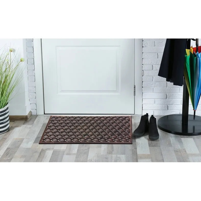 A1HC First Impression. Natural Rubber Doormat. Non-Slip. Durable. Heavy Duty Rubber Mat. 18X30
