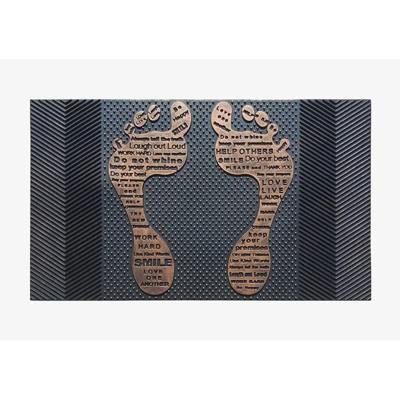 A1HC First Impression. Natural Rubber Doormat. Non-Slip. Durable. Heavy Duty Rubber Mat. 18X30