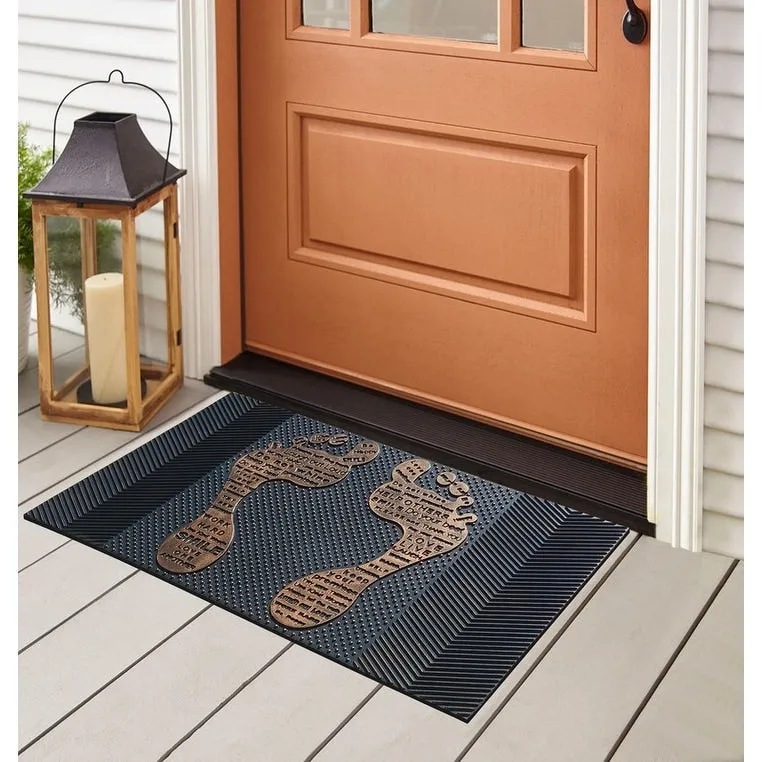 A1HC First Impression. Natural Rubber Doormat. Non-Slip. Durable. Heavy Duty Rubber Mat. 18X30