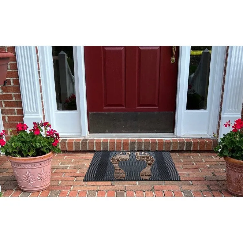 A1HC First Impression. Natural Rubber Doormat. Non-Slip. Durable. Heavy Duty Rubber Mat. 18X30