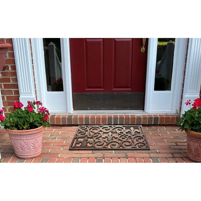 A1HC First Impression. Natural Rubber Doormat. Non-Slip. Durable. Heavy Duty Rubber Mat. 18X30