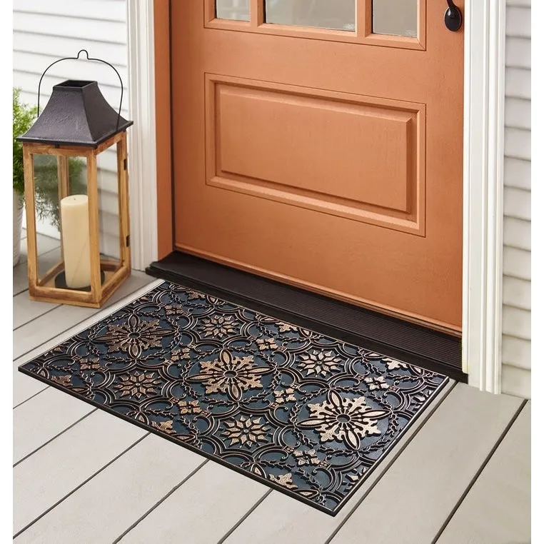 A1HC First Impression. Natural Rubber Doormat. Non-Slip. Durable. Heavy Duty Rubber Mat. 18X30