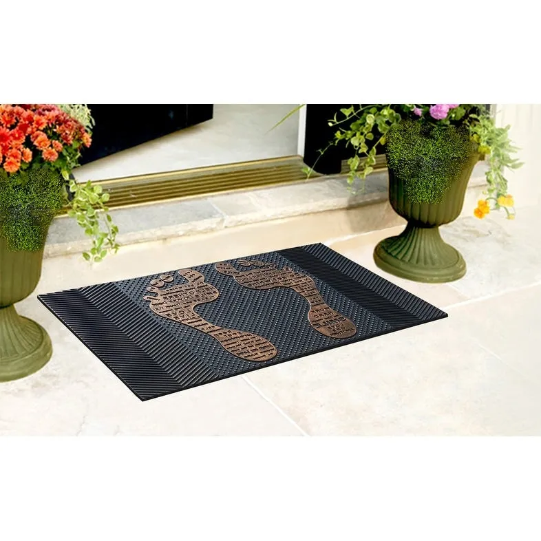 A1HC First Impression. Natural Rubber Doormat. Non-Slip. Durable. Heavy Duty Rubber Mat. 18X30