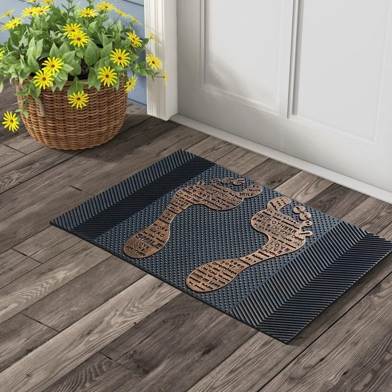 A1HC First Impression. Natural Rubber Doormat. Non-Slip. Durable. Heavy Duty Rubber Mat. 18X30