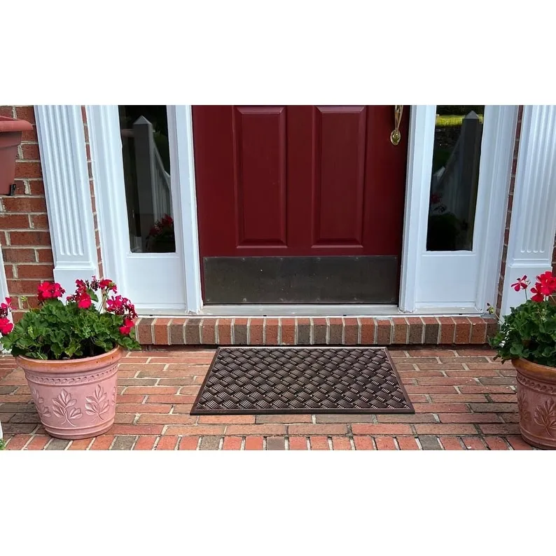 A1HC First Impression. Natural Rubber Doormat. Non-Slip. Durable. Heavy Duty Rubber Mat. 18X30