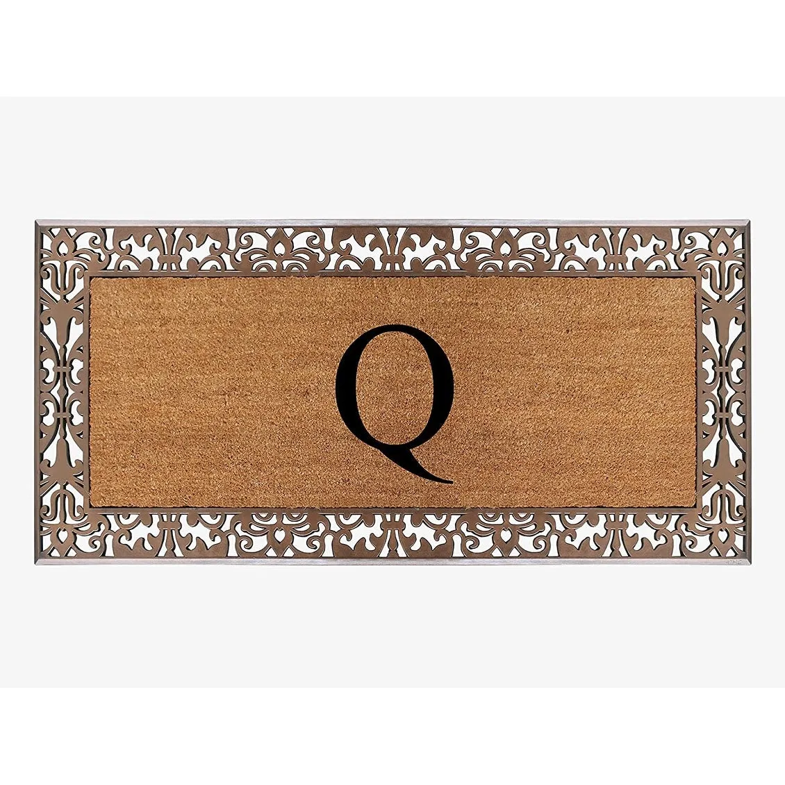 A1HC Natural Coir Monogrammed Door Mat For Front Door. 30X60. Anti-Shed Treated Durable Doormat for Outdoor Entrance