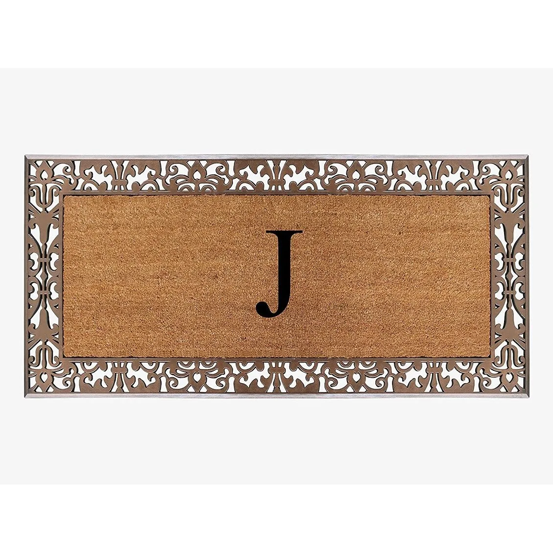 A1HC Natural Coir Monogrammed Door Mat For Front Door. 30X60. Anti-Shed Treated Durable Doormat for Outdoor Entrance