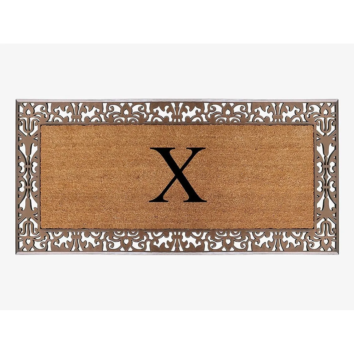 A1HC Natural Coir Monogrammed Door Mat For Front Door. 30X60. Anti-Shed Treated Durable Doormat for Outdoor Entrance