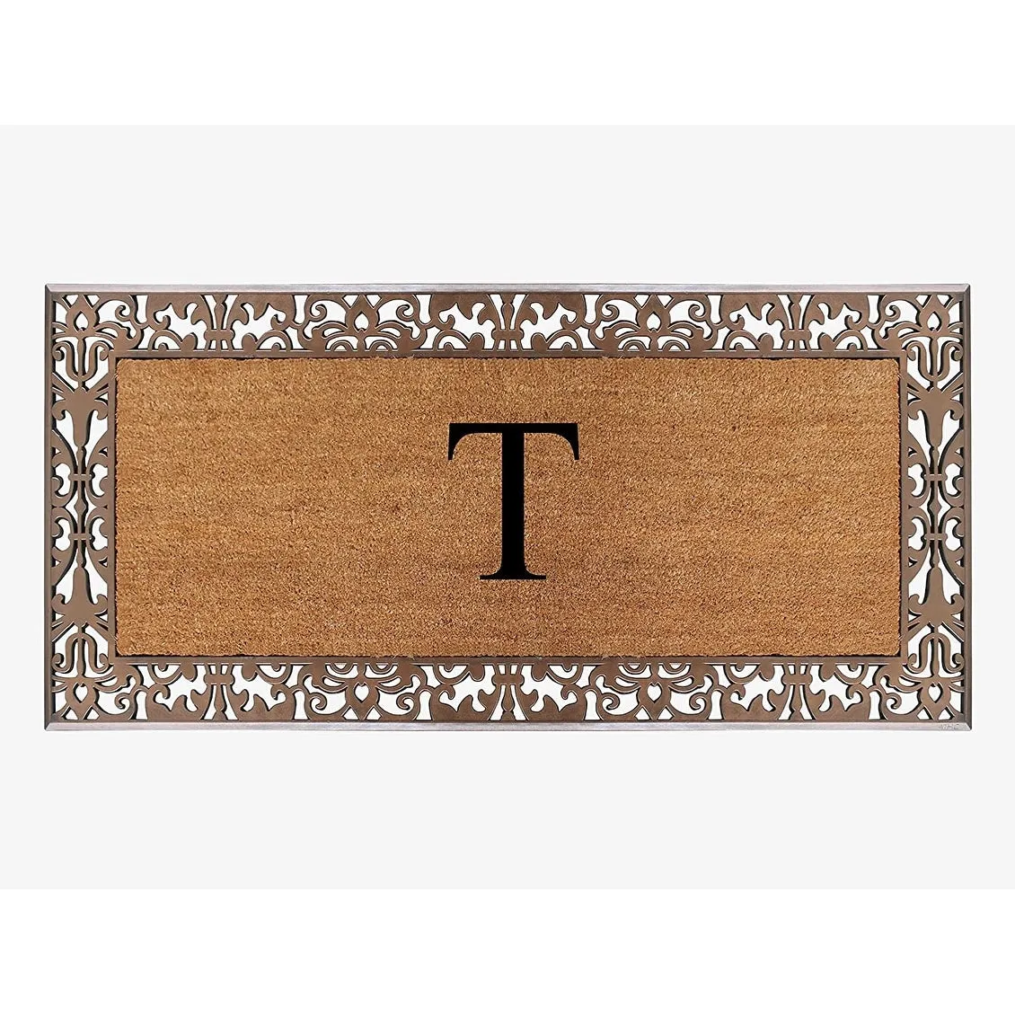 A1HC Natural Coir Monogrammed Door Mat For Front Door. 30X60. Anti-Shed Treated Durable Doormat for Outdoor Entrance