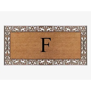 A1HC Natural Coir Monogrammed Door Mat For Front Door. 30X60. Anti-Shed Treated Durable Doormat for Outdoor Entrance