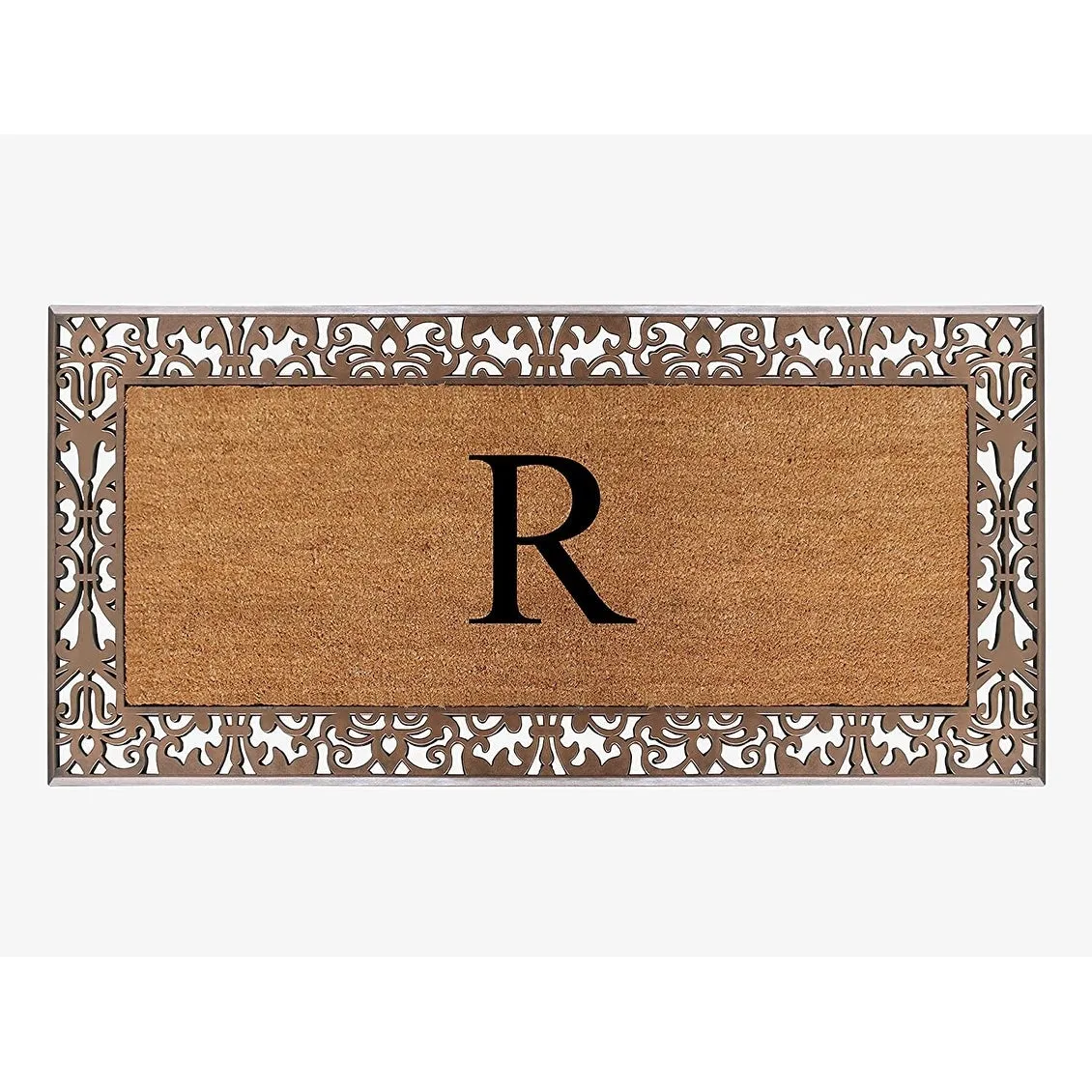 A1HC Natural Coir Monogrammed Door Mat For Front Door. 30X60. Anti-Shed Treated Durable Doormat for Outdoor Entrance