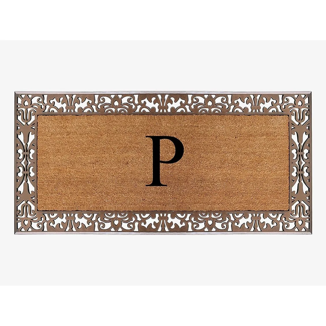 A1HC Natural Coir Monogrammed Door Mat For Front Door. 30X60. Anti-Shed Treated Durable Doormat for Outdoor Entrance