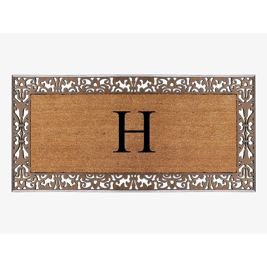 A1HC Natural Coir Monogrammed Door Mat For Front Door. 30X60. Anti-Shed Treated Durable Doormat for Outdoor Entrance