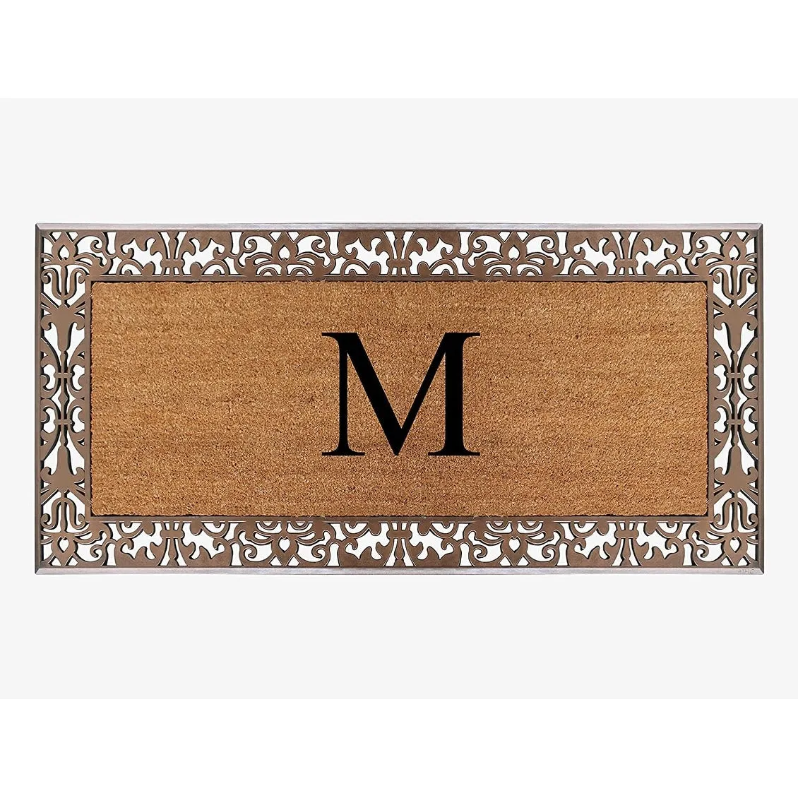 A1HC Natural Coir Monogrammed Door Mat For Front Door. 30X60. Anti-Shed Treated Durable Doormat for Outdoor Entrance