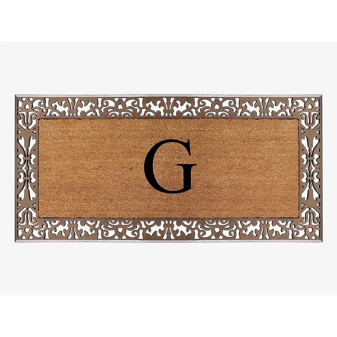 A1HC Natural Coir Monogrammed Door Mat For Front Door. 30X60. Anti-Shed Treated Durable Doormat for Outdoor Entrance