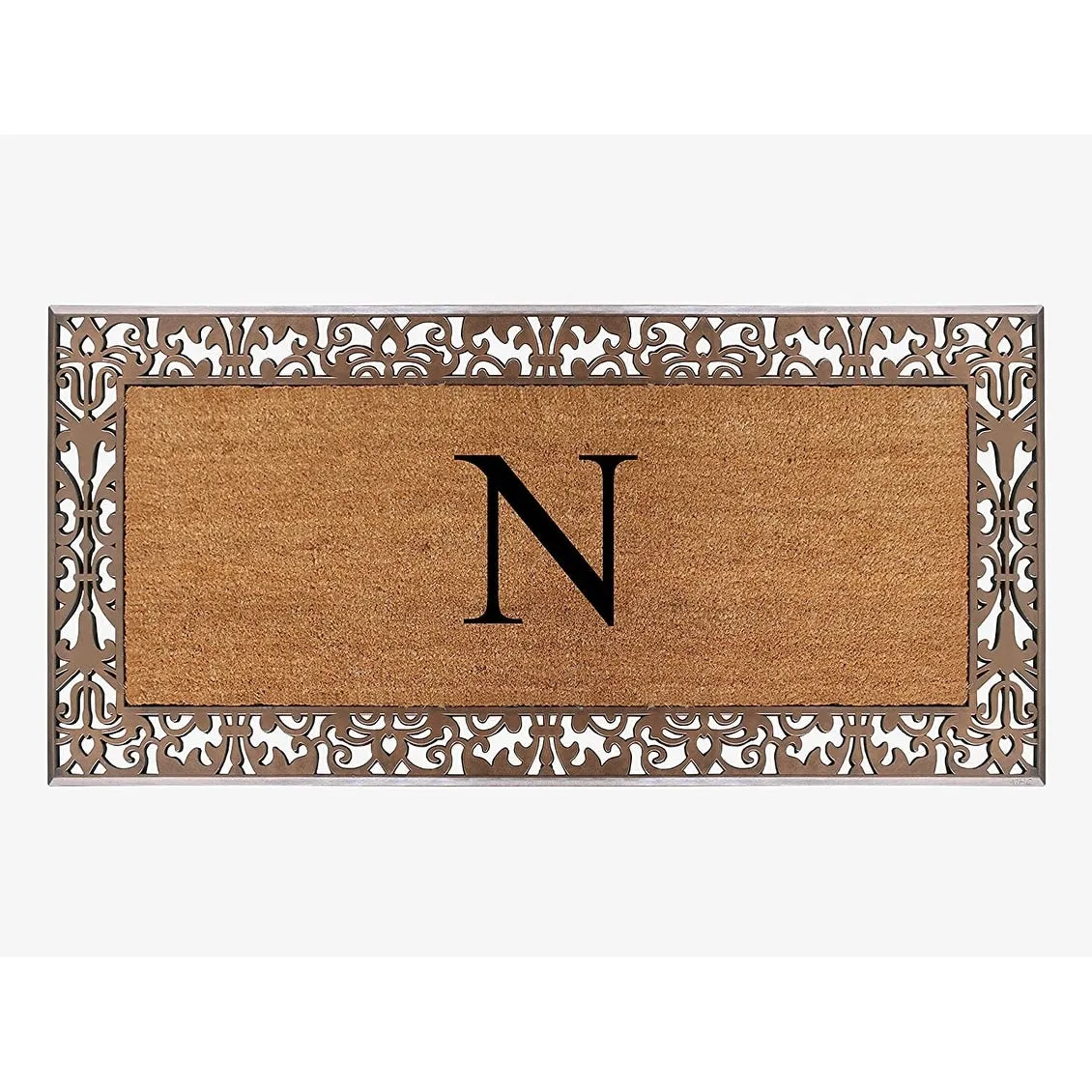 A1HC Natural Coir Monogrammed Door Mat For Front Door. 30X60. Anti-Shed Treated Durable Doormat for Outdoor Entrance