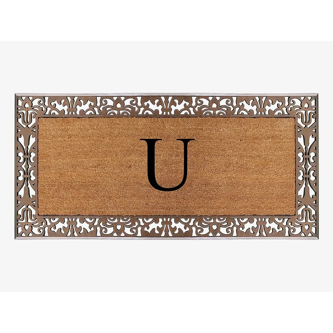 A1HC Natural Coir Monogrammed Door Mat For Front Door. 30X60. Anti-Shed Treated Durable Doormat for Outdoor Entrance