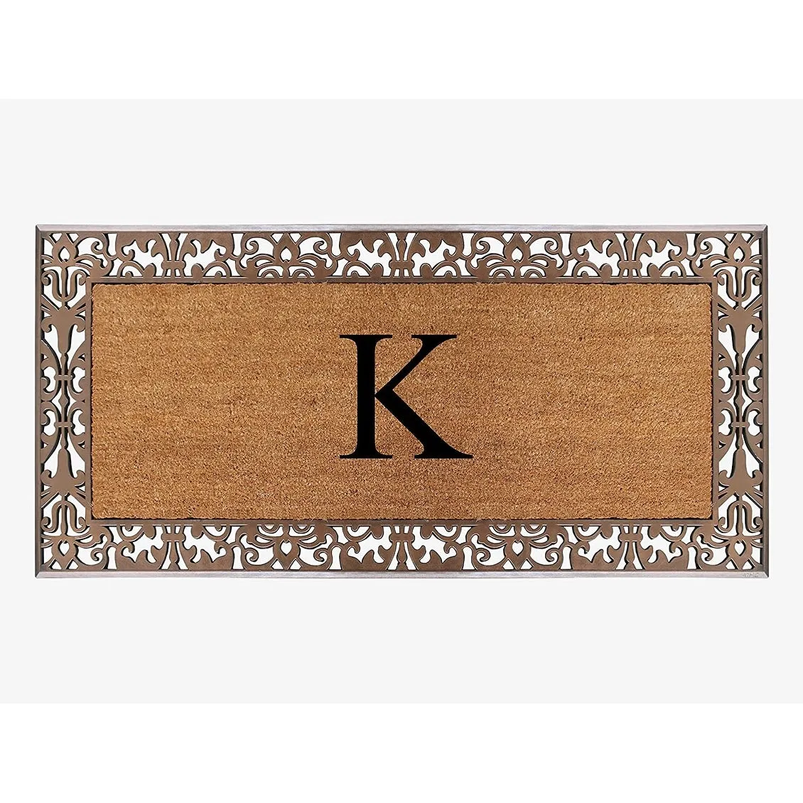 A1HC Natural Coir Monogrammed Door Mat For Front Door. 30X60. Anti-Shed Treated Durable Doormat for Outdoor Entrance