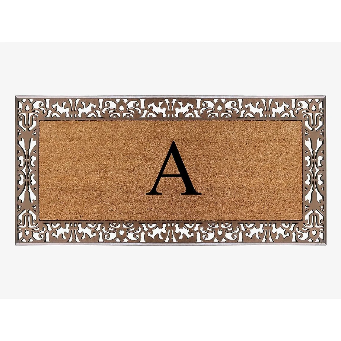 A1HC Natural Coir Monogrammed Door Mat For Front Door. 30X60. Anti-Shed Treated Durable Doormat for Outdoor Entrance