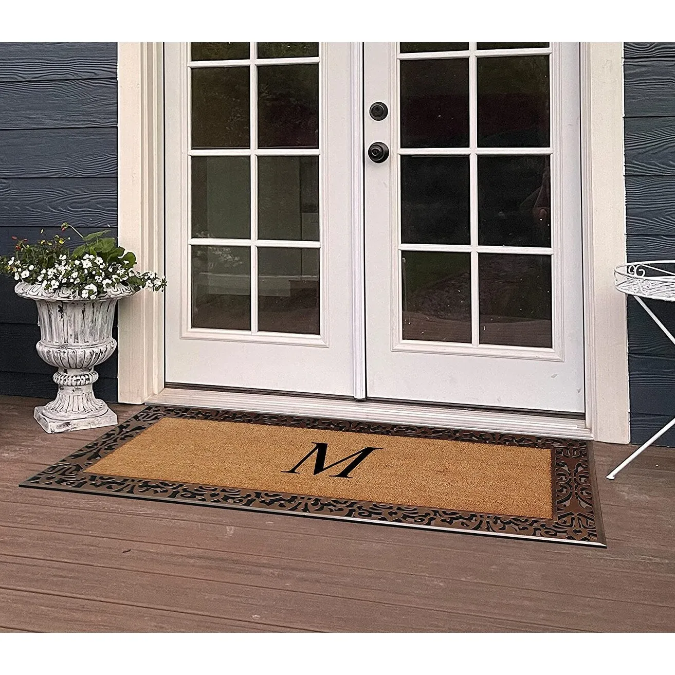 A1HC Natural Coir Monogrammed Door Mat For Front Door. 30X60. Anti-Shed Treated Durable Doormat for Outdoor Entrance