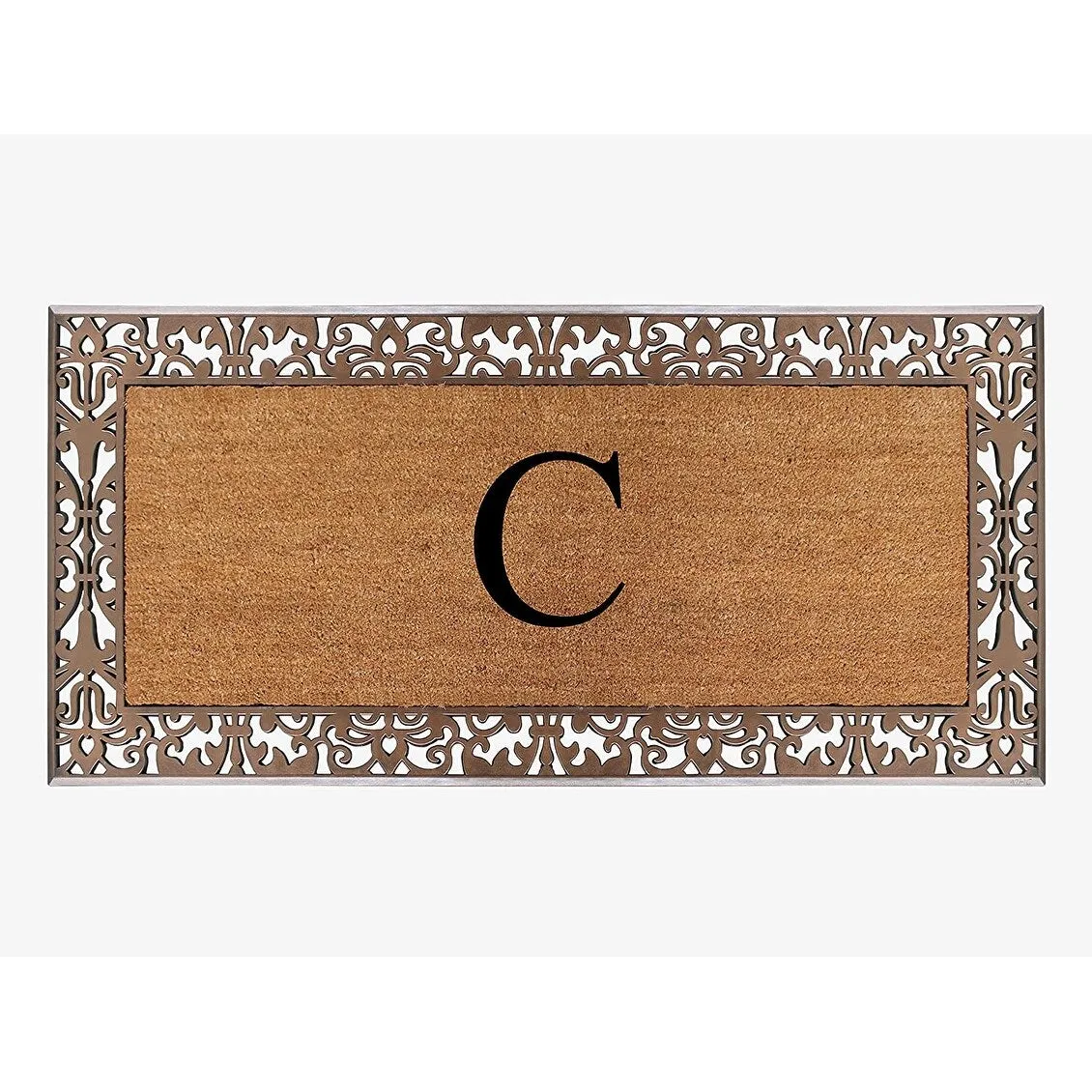 A1HC Natural Coir Monogrammed Door Mat For Front Door. 30X60. Anti-Shed Treated Durable Doormat for Outdoor Entrance