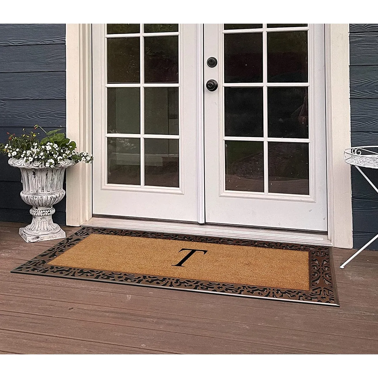 A1HC Natural Coir Monogrammed Door Mat For Front Door. 30X60. Anti-Shed Treated Durable Doormat for Outdoor Entrance