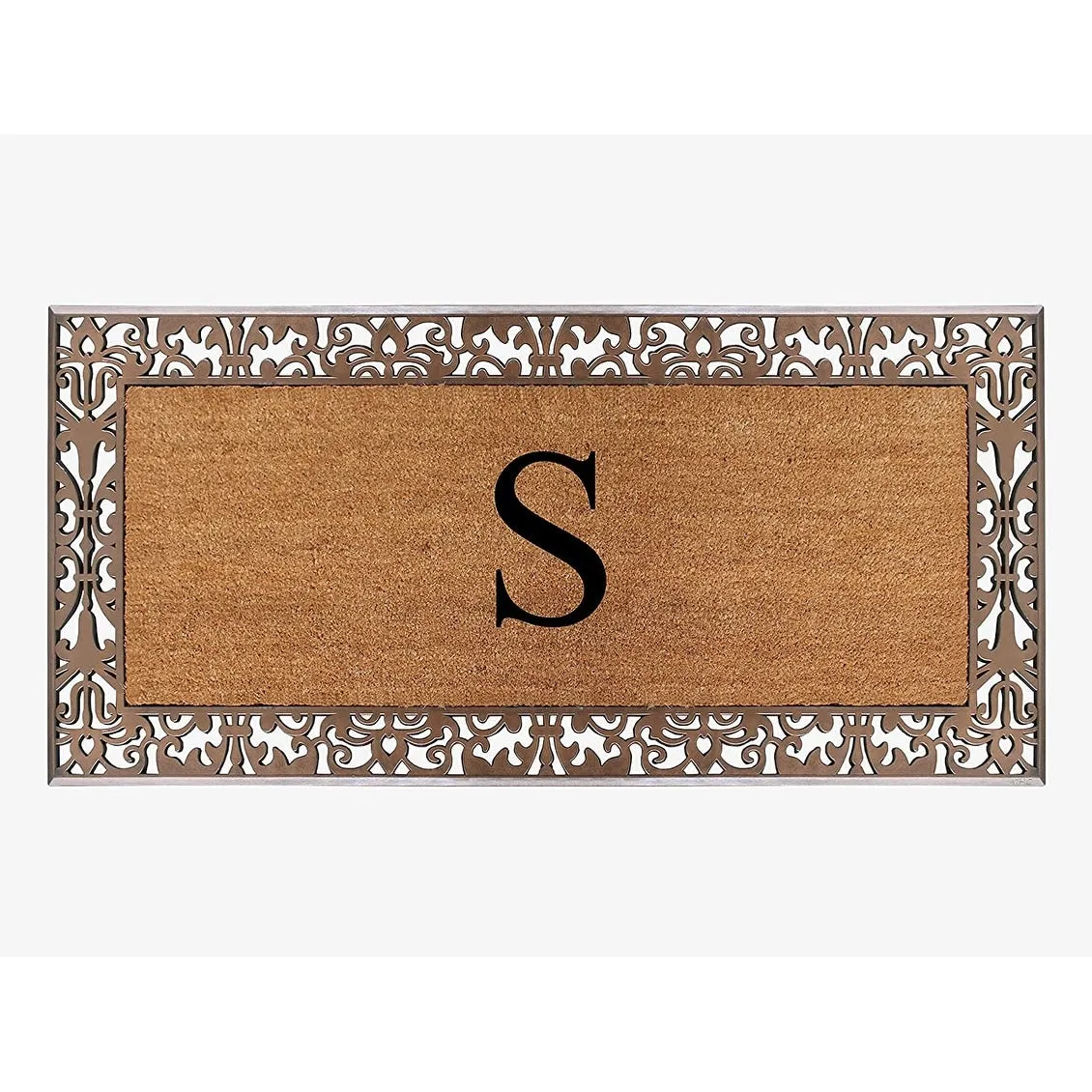 A1HC Natural Coir Monogrammed Door Mat For Front Door. 30X60. Anti-Shed Treated Durable Doormat for Outdoor Entrance