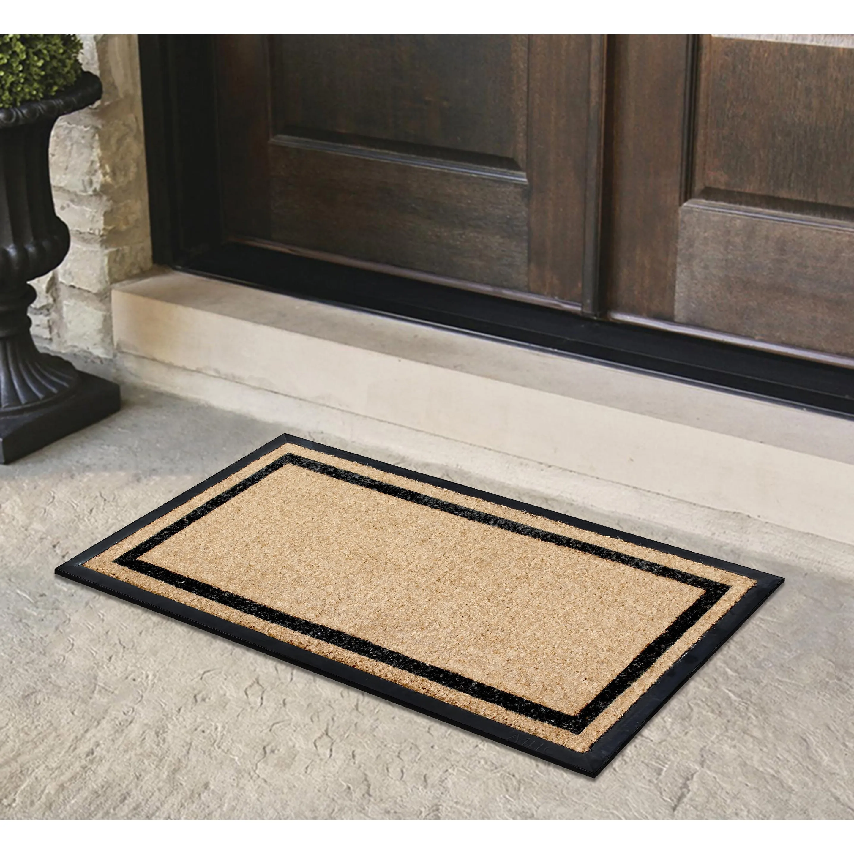 A1HC Rubber and Coir Heavy Weight large Outdoor Durable Doormat 24X48. Beige