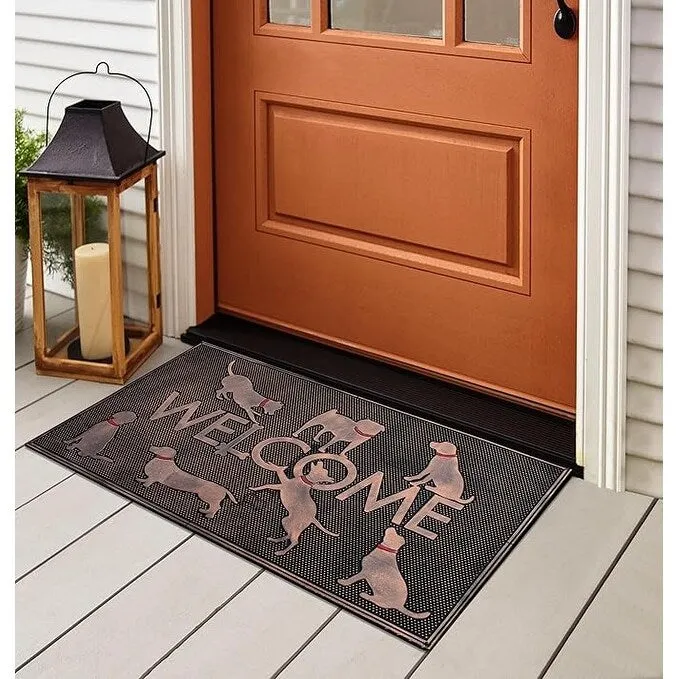 A1HC Welcome Rubber Pin Mat. Beautifully Copper Finished 18 X 30