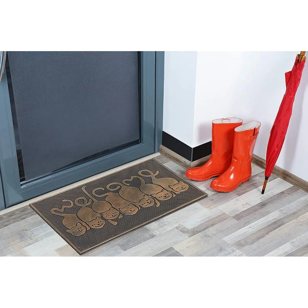 A1HC Welcome Rubber Pin Mat. Beautifully Copper Finished 18 X 30