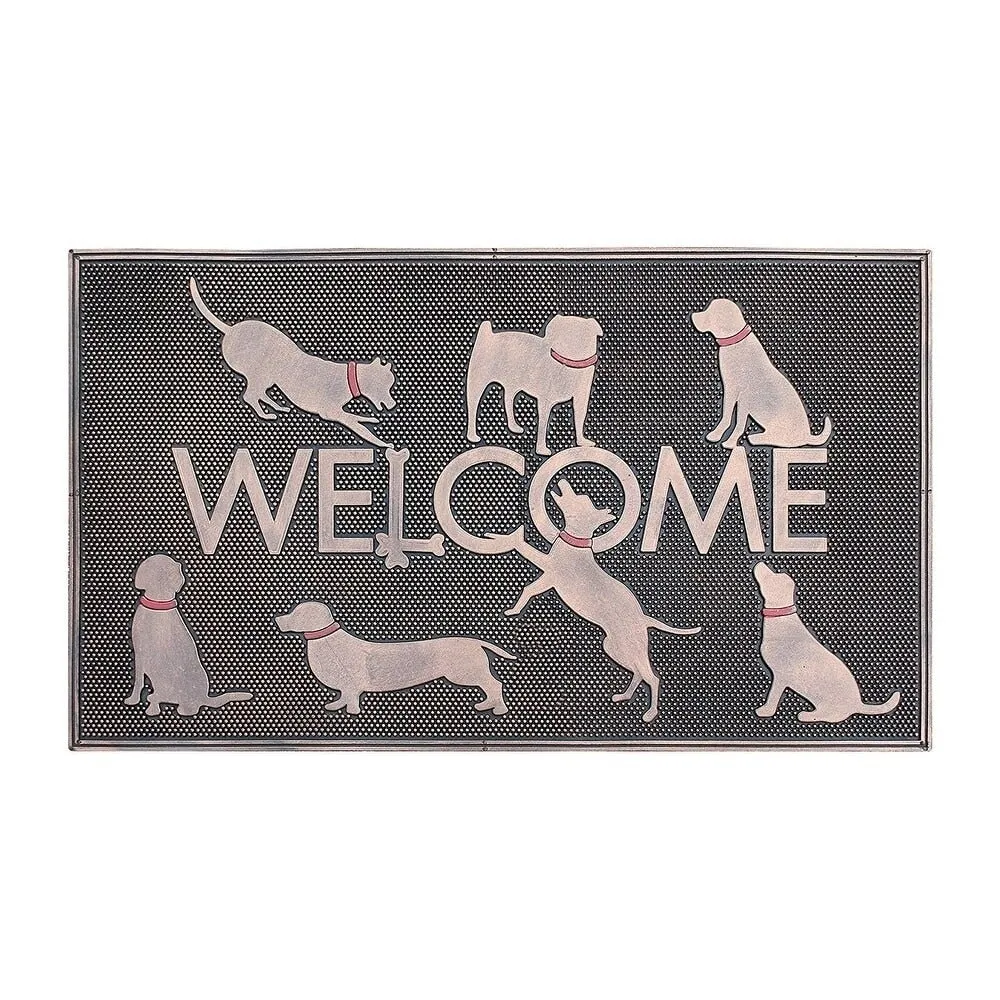 A1HC Welcome Rubber Pin Mat. Beautifully Copper Finished 18 X 30