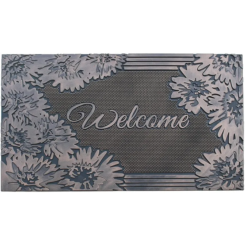 A1HC Welcome Rubber Pin Mat. Beautifully Copper Finished 18 X 30