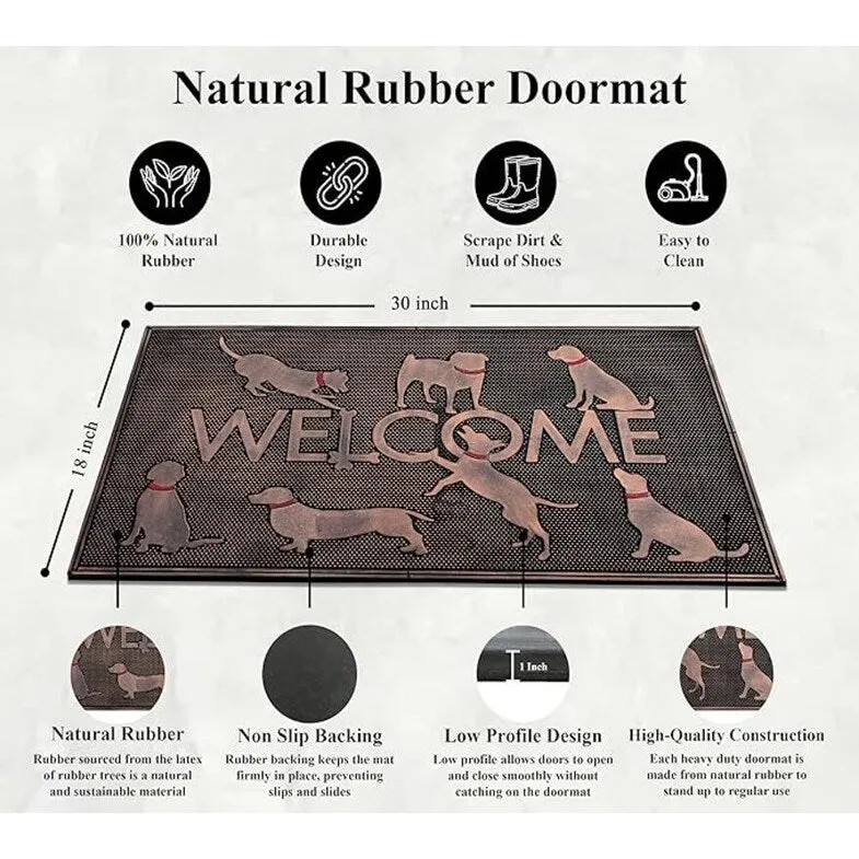 A1HC Welcome Rubber Pin Mat. Beautifully Copper Finished 18 X 30
