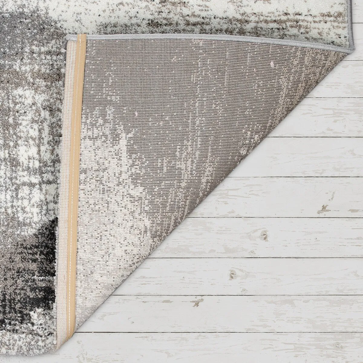 Abstract Area Rug with Geometric Designer Pattern and Faded Colors