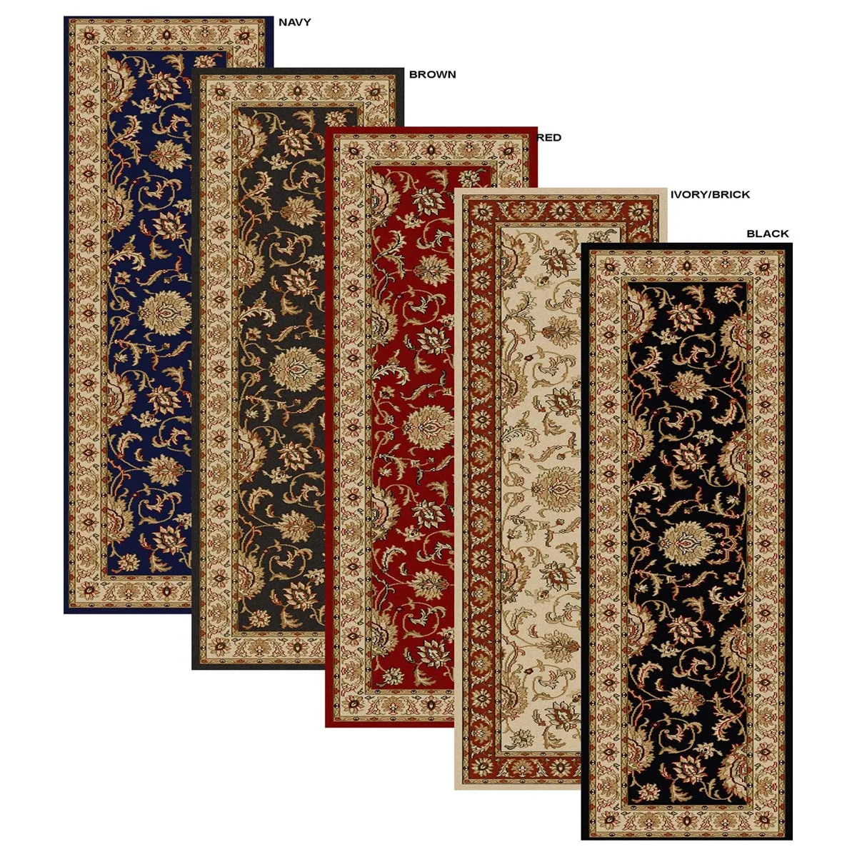 Admire Home Living Amalfi Traditional Floral Scroll Pattern Area Rug