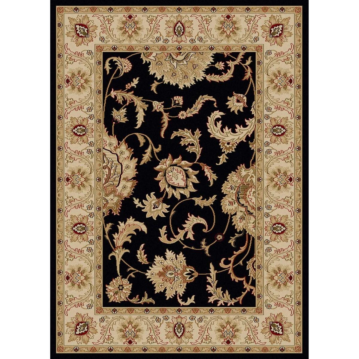 Admire Home Living Amalfi Traditional Floral Scroll Pattern Area Rug