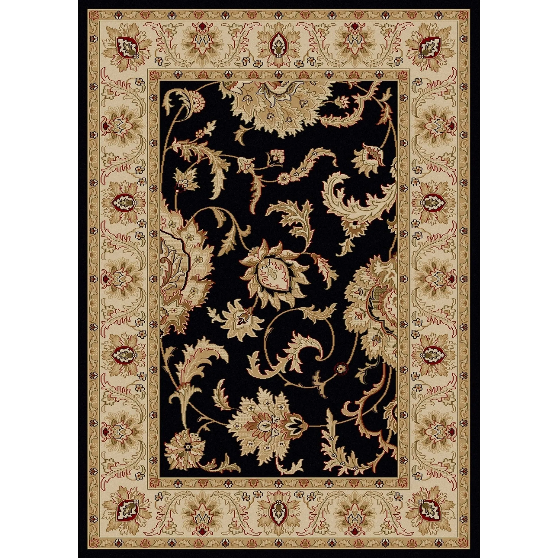 Admire Home Living Amalfi Traditional Floral Scroll Pattern Area Rug