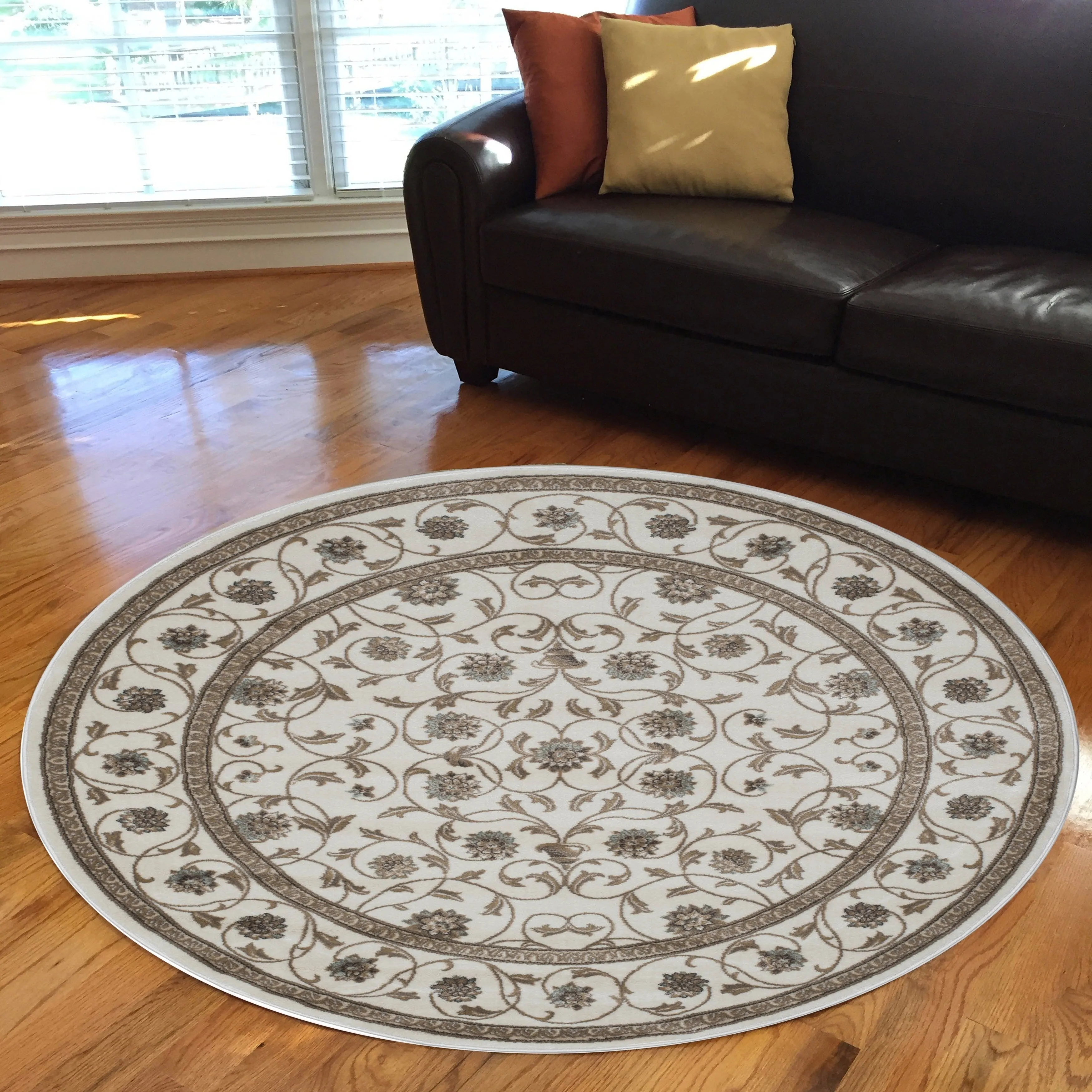 Admire Home Living Plaza Floral Scroll Area Rug
