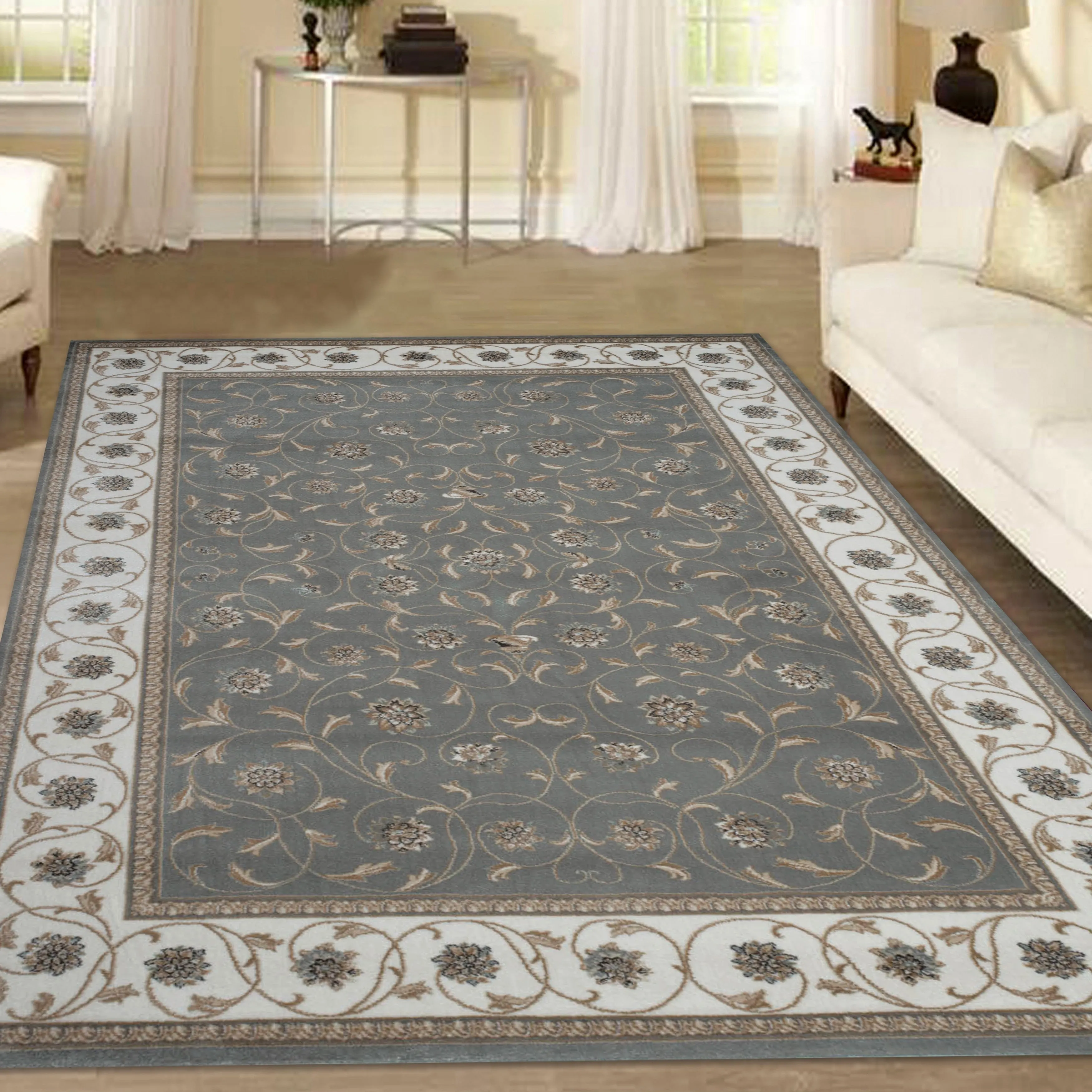 Admire Home Living Plaza Floral Scroll Area Rug