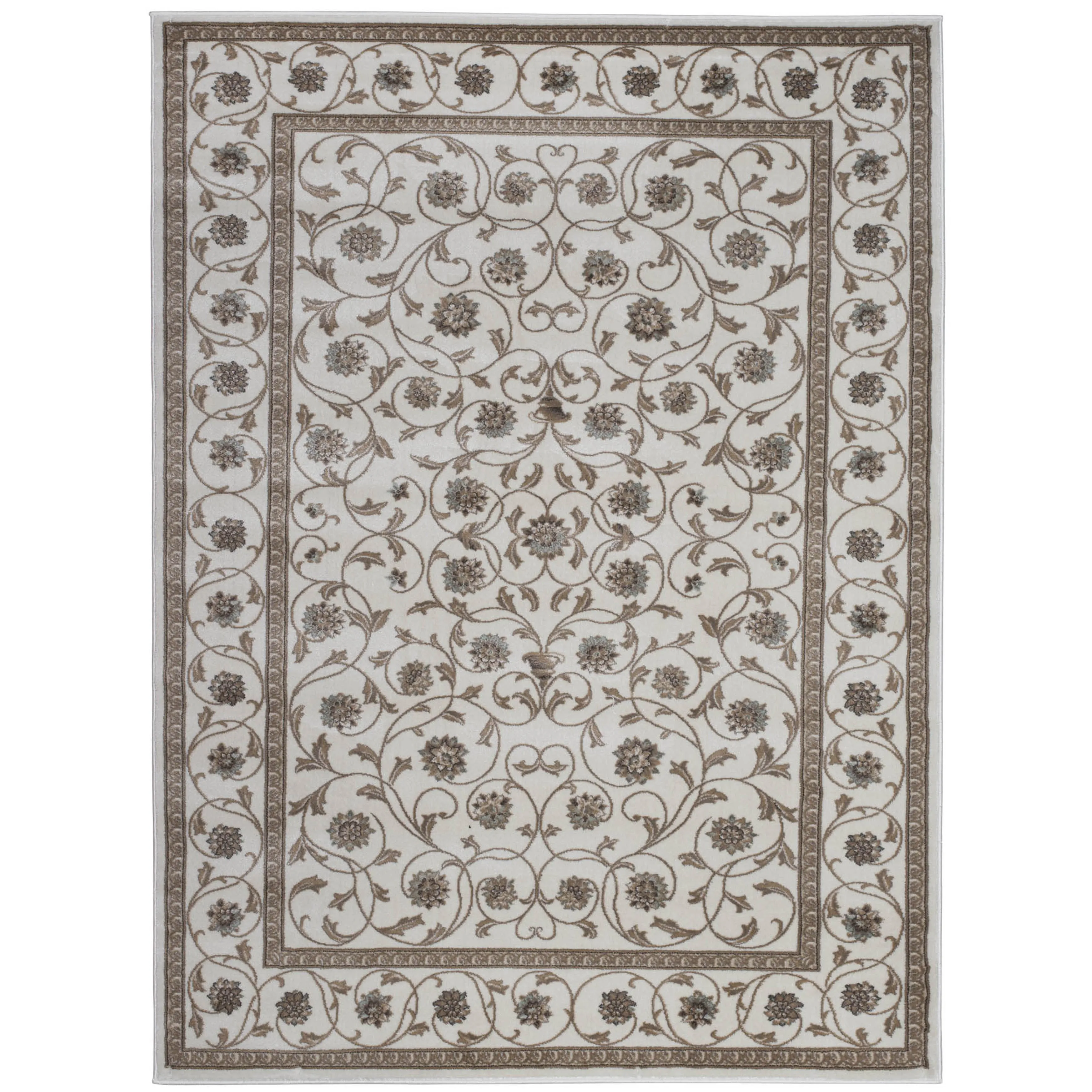 Admire Home Living Plaza Floral Scroll Area Rug