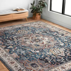 Alexander Home Hondo Traditional Medallion Border Area Rug