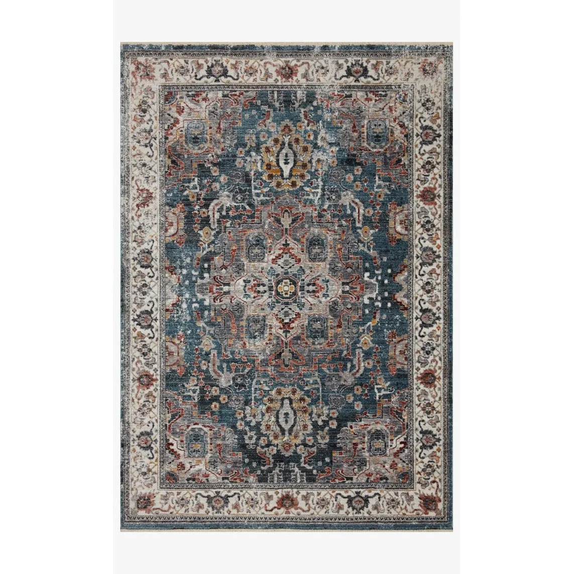 Alexander Home Hondo Traditional Medallion Border Area Rug