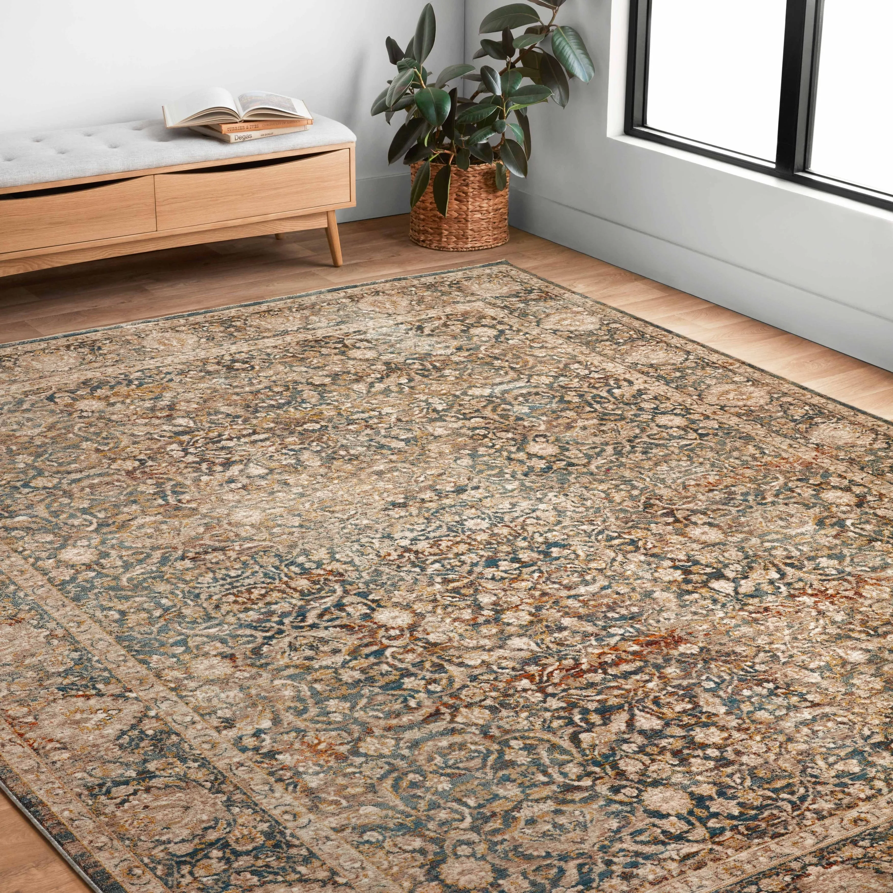 Alexander Home Leah Vintage Floral Area Rug