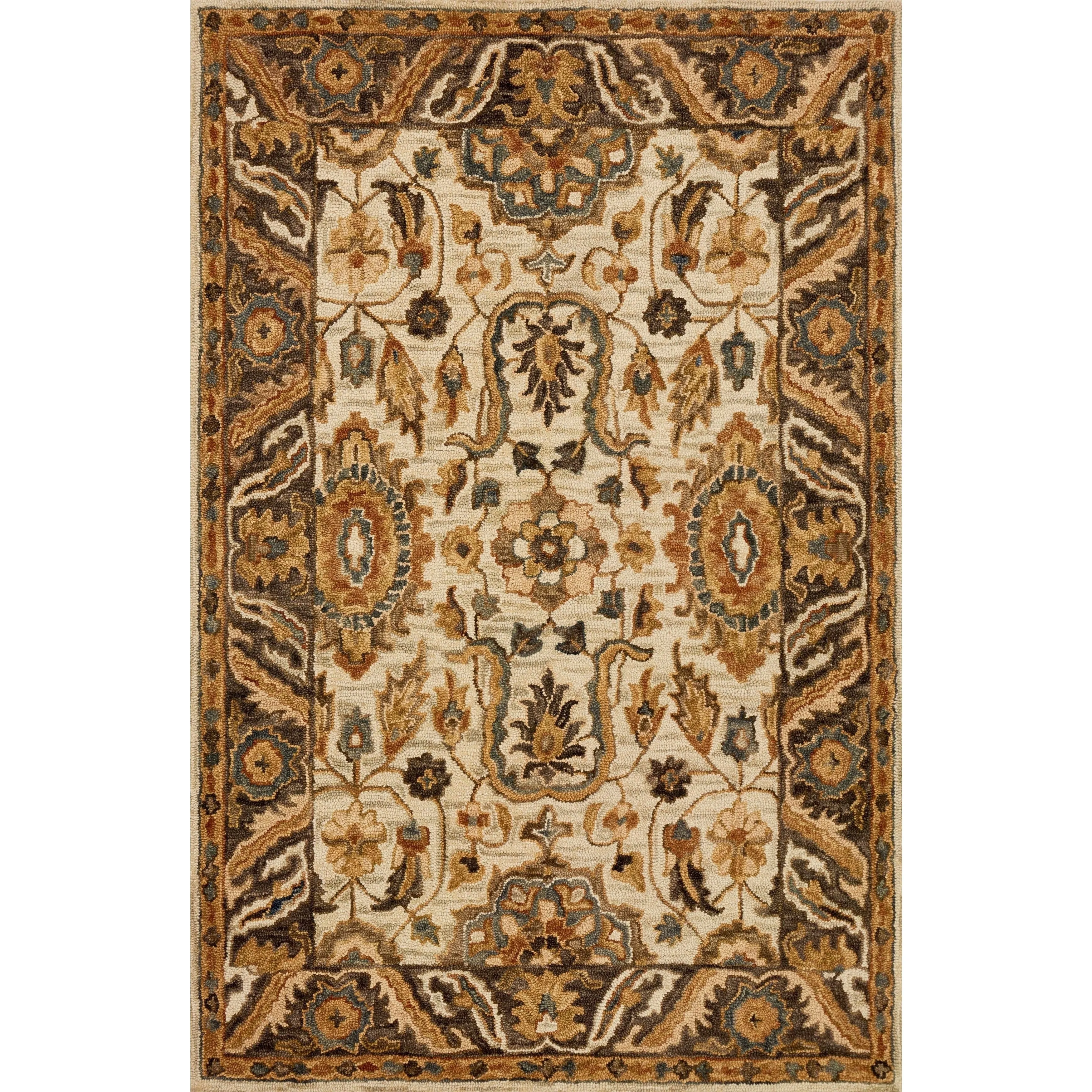 Alexander Home Madaline Hand-Hooked Botanical 100% Wool Area Rug