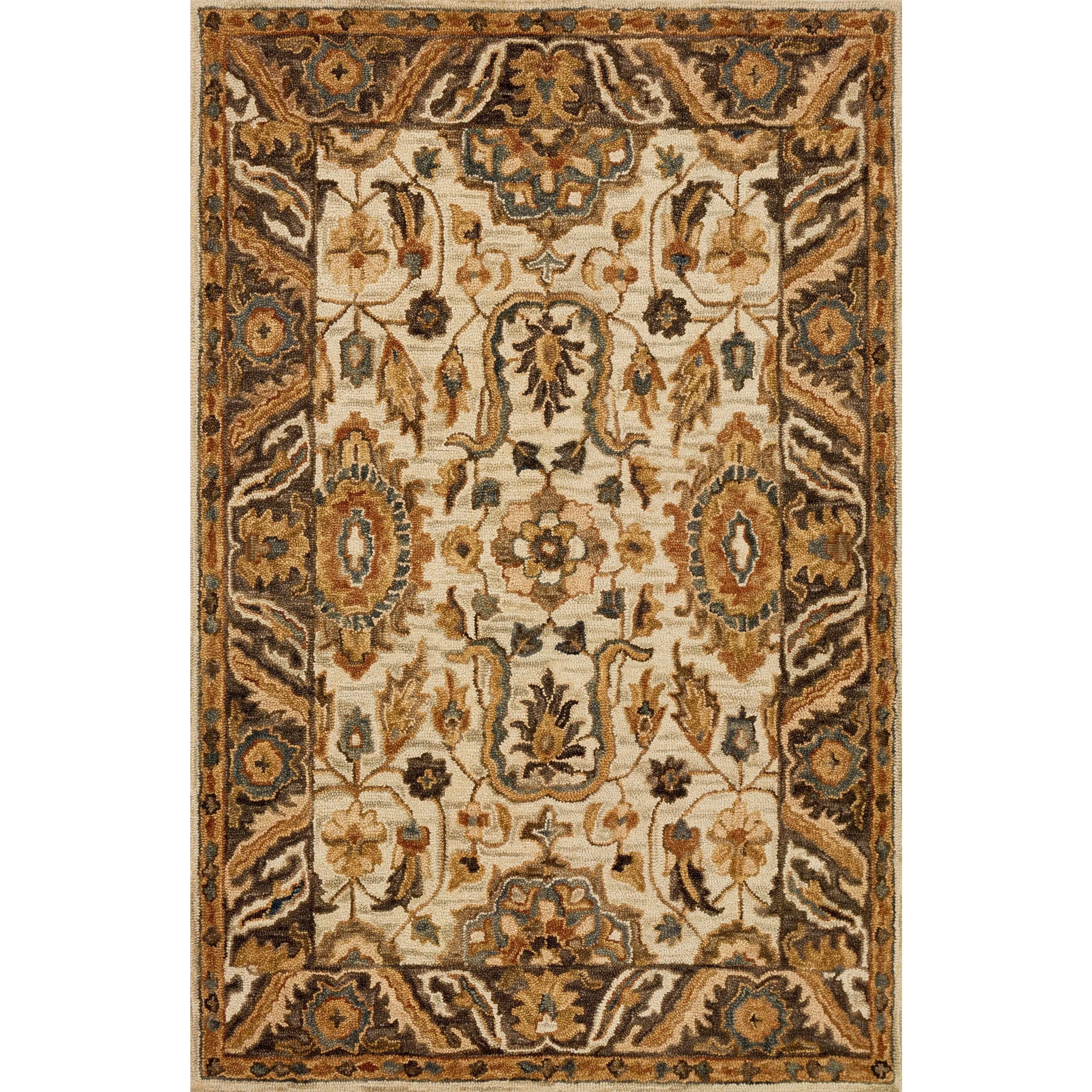 Alexander Home Madaline Hand-Hooked Botanical 100% Wool Area Rug