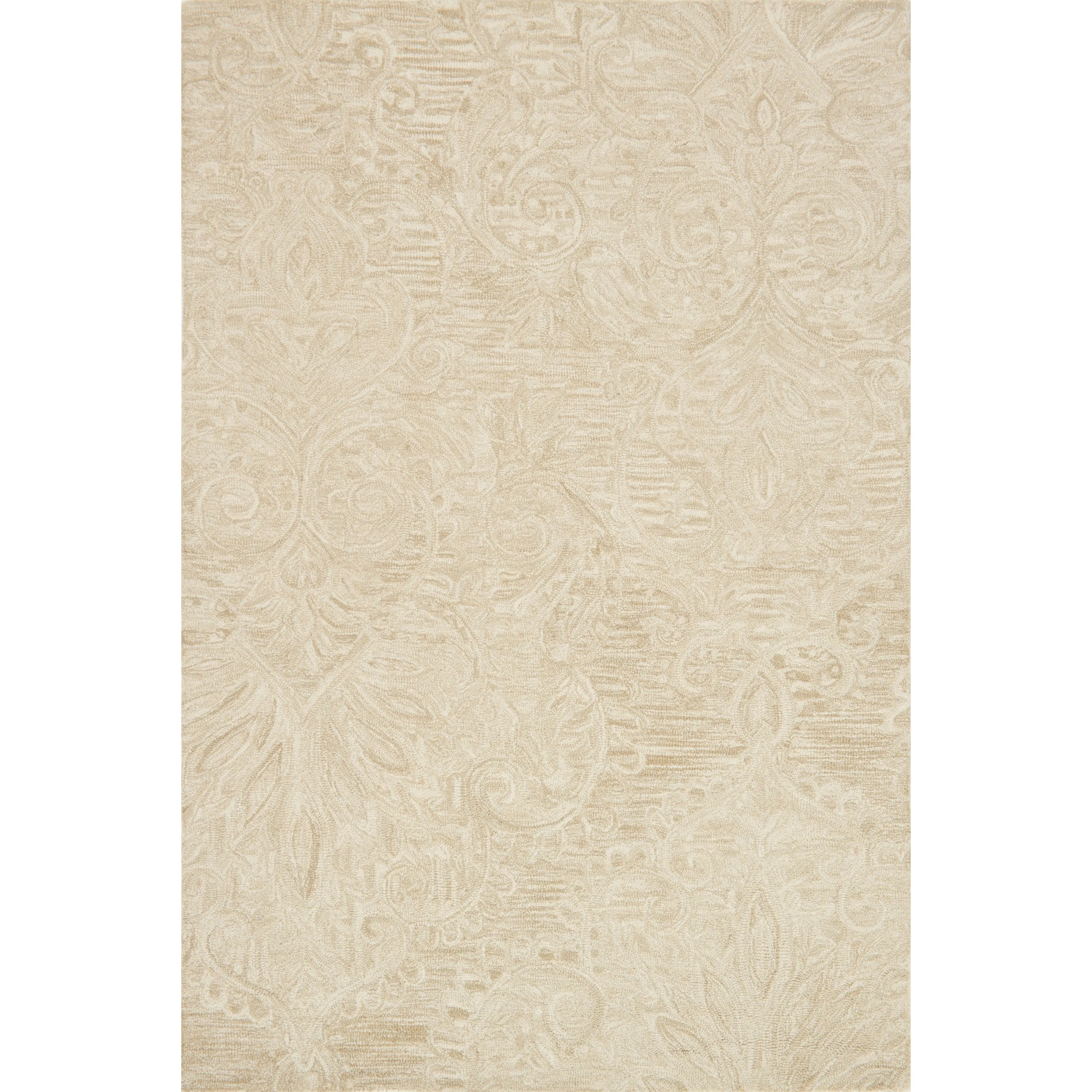 Alexander Home Opal Sand Hand-hooked 100% Wool Rug