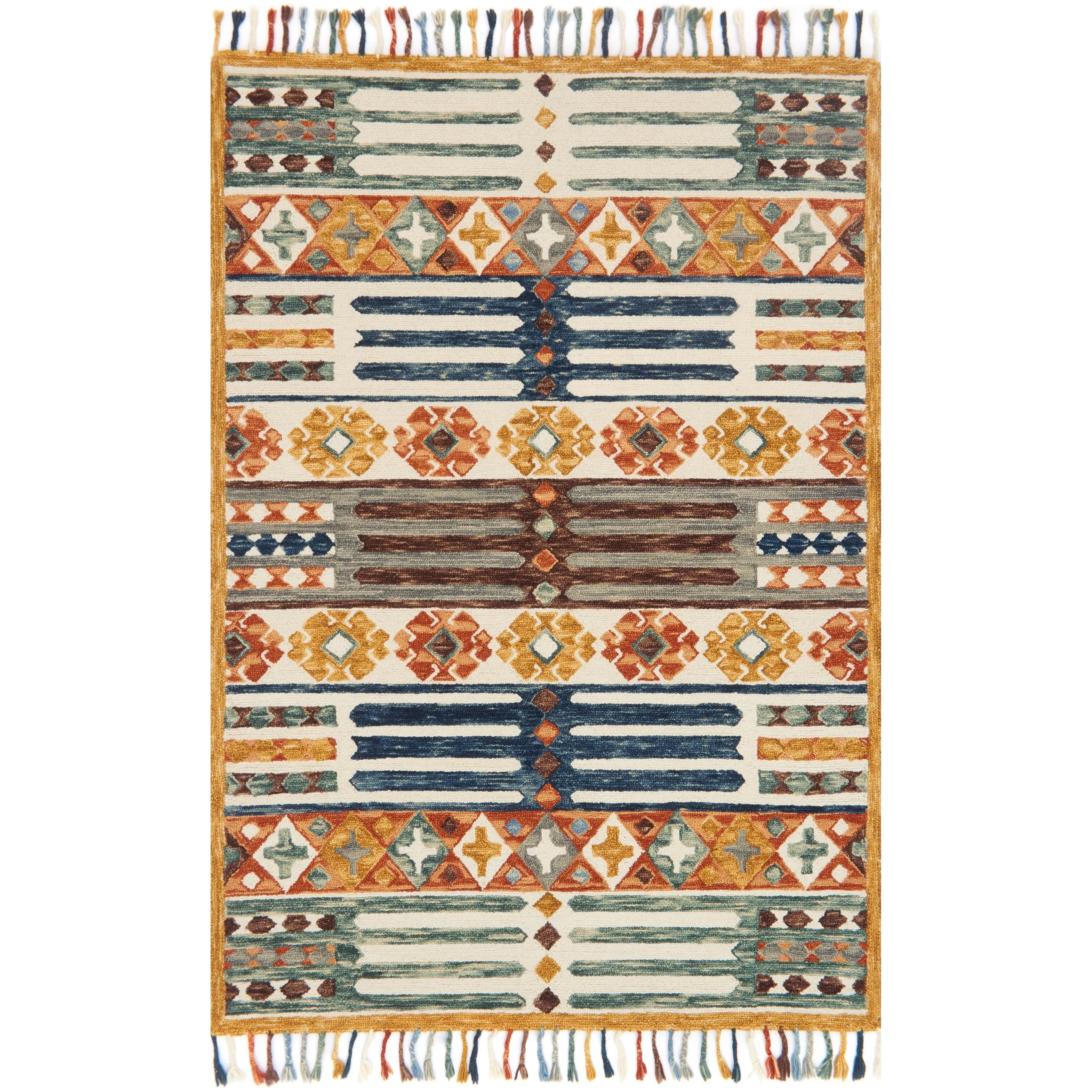 Alexander Home Santa-Fe Boho Hand-Hooked Wool Rug